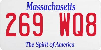 MA license plate 269WQ8