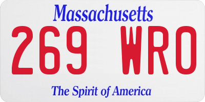 MA license plate 269WR0