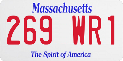 MA license plate 269WR1