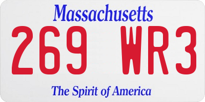 MA license plate 269WR3