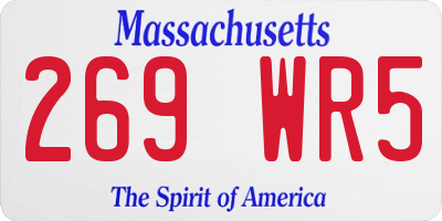 MA license plate 269WR5