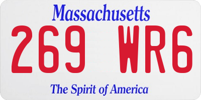 MA license plate 269WR6