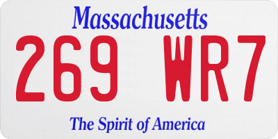 MA license plate 269WR7