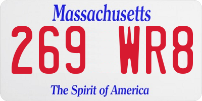 MA license plate 269WR8
