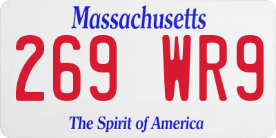 MA license plate 269WR9