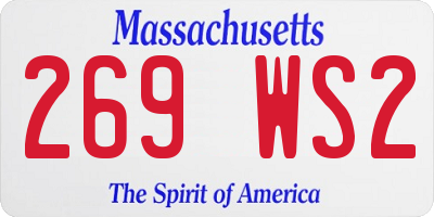 MA license plate 269WS2