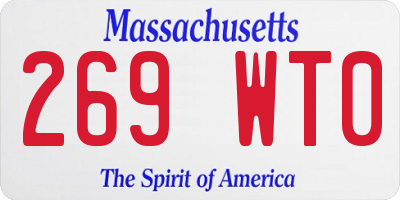MA license plate 269WT0