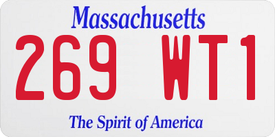 MA license plate 269WT1