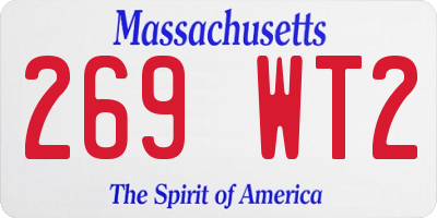 MA license plate 269WT2