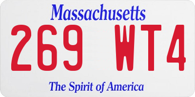 MA license plate 269WT4