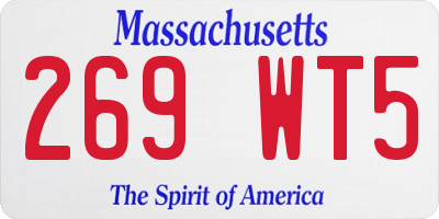 MA license plate 269WT5