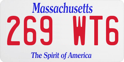 MA license plate 269WT6
