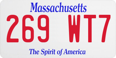 MA license plate 269WT7