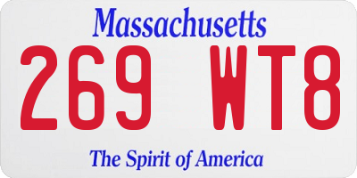 MA license plate 269WT8