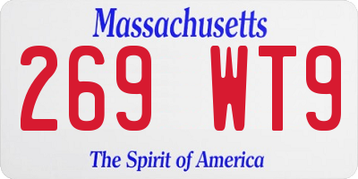 MA license plate 269WT9