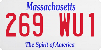 MA license plate 269WU1