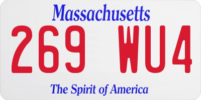 MA license plate 269WU4