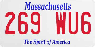 MA license plate 269WU6