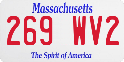 MA license plate 269WV2