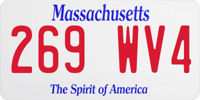 MA license plate 269WV4