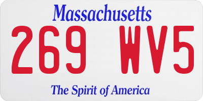 MA license plate 269WV5