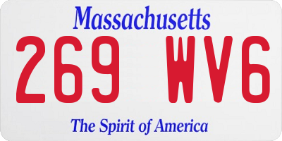 MA license plate 269WV6