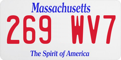 MA license plate 269WV7