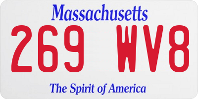 MA license plate 269WV8