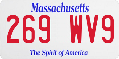 MA license plate 269WV9