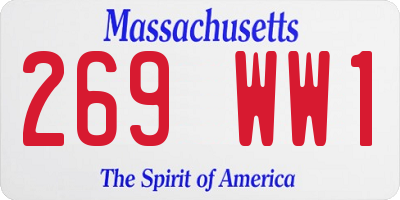 MA license plate 269WW1