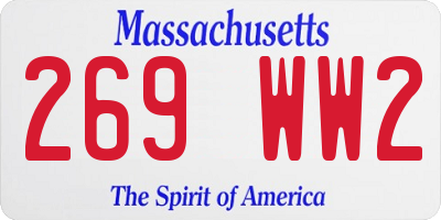 MA license plate 269WW2