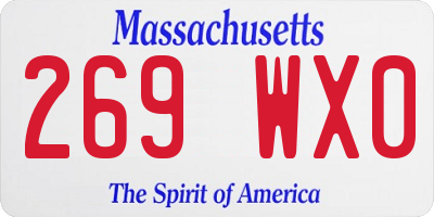MA license plate 269WX0