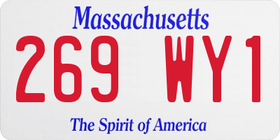 MA license plate 269WY1