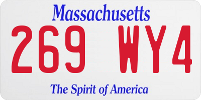MA license plate 269WY4
