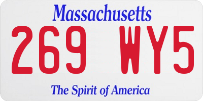 MA license plate 269WY5