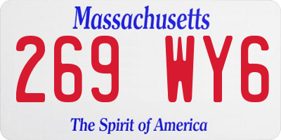 MA license plate 269WY6