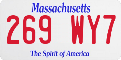 MA license plate 269WY7