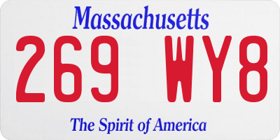 MA license plate 269WY8