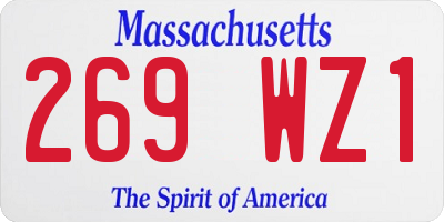 MA license plate 269WZ1