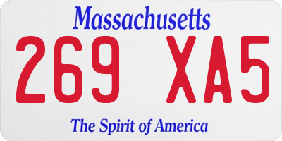 MA license plate 269XA5