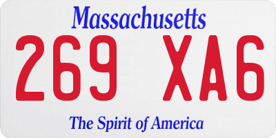 MA license plate 269XA6