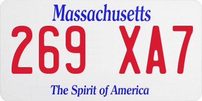 MA license plate 269XA7