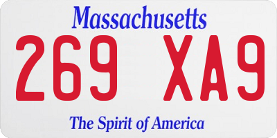 MA license plate 269XA9