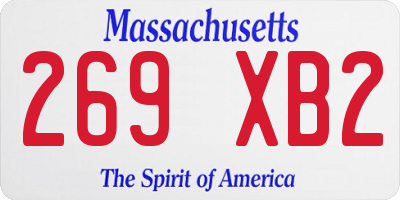 MA license plate 269XB2
