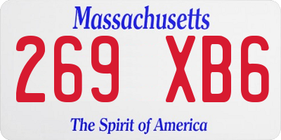 MA license plate 269XB6