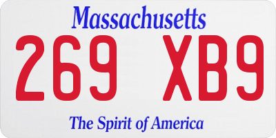 MA license plate 269XB9