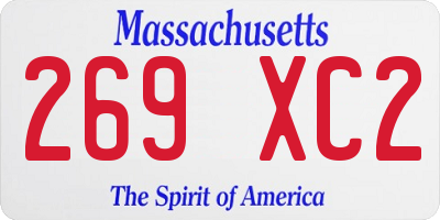MA license plate 269XC2