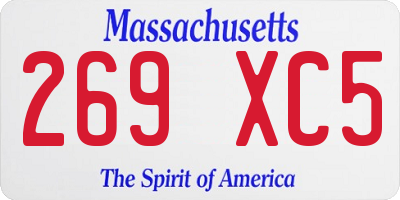 MA license plate 269XC5
