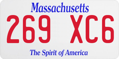 MA license plate 269XC6