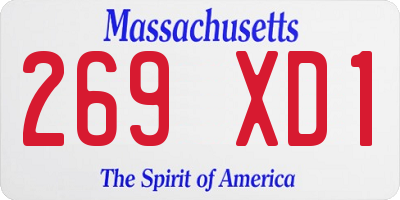 MA license plate 269XD1
